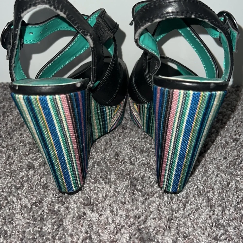 Unlisted Striped Wedge Heels